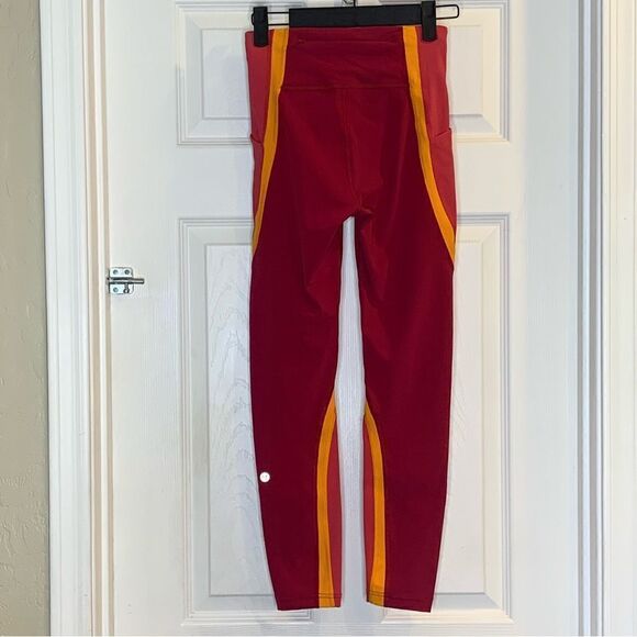 lululemon Wild Twist 7/8 Tight Size 2 Ruby Red, Fuchsia Pink & Vivid Amber - Picture 6 of 10
